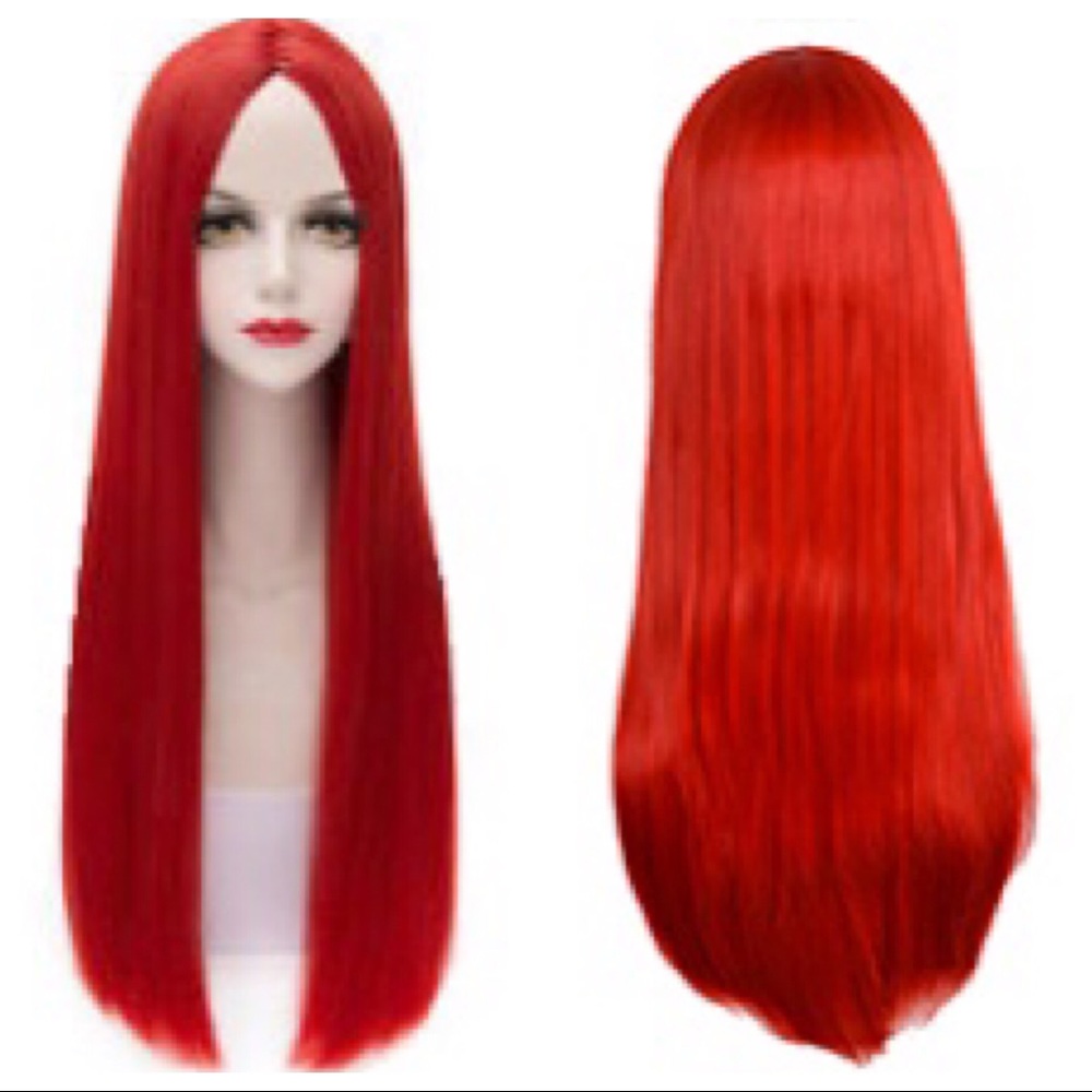 Red Long Straight Wig